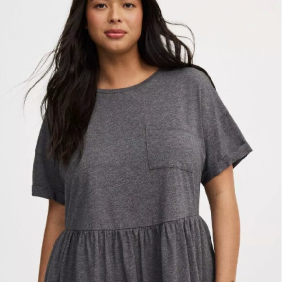 NEW - Torrid Heather Charcoal Oversized Lounge Dress - Size 3X (22/24) - Picture 3 of 4